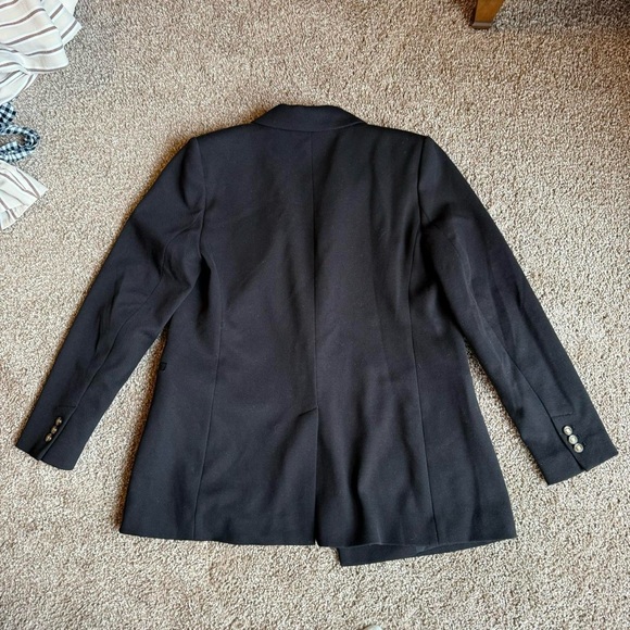 Ann Taylor Loft Women's Black Gold Double-Breasted Blazer Lined Jacket Size 8 - Picture 6 of 6
